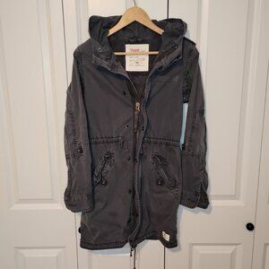Aritzia TNA Women's Dark Grey Military Edition Parka Coat Jacket Size XXS